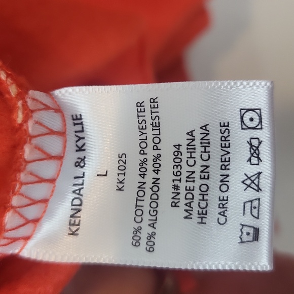 KENDALL & KYLE Orange Emroidered Sleeve Oversized Cropped Fleece Sweatshirt - Picture 10 of 13